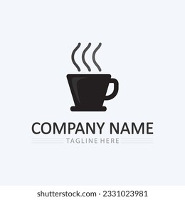 Coffee cup and hot drink Logo Template vector icon design