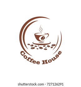 Coffee cup, hot drink logo design template for coffee house, restaurant menu, banner 