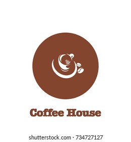 Coffee cup, hot drink logo design template for coffee house, restaurant menu, banner 