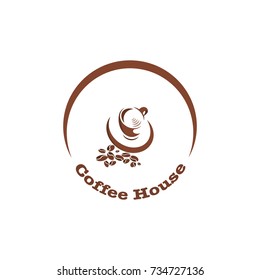 Coffee cup, hot drink logo design template for coffee house, restaurant menu, banner 