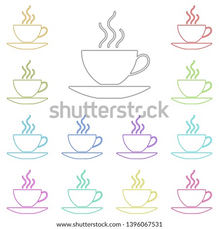 coffee cup, cup with hot drink multi color icon. Simple thin line, outline vector of web icons for UI and UX, website or mobile application