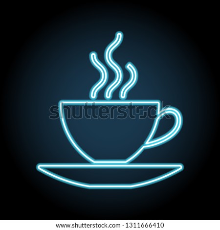 coffee cup, cup with hot drink neon icon. Simple thin line, outline vector of web, minimalistic icons for UI and UX, website or mobile application