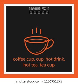 coffee cup, cup, hot drink, hot tea, tea cup vector icon