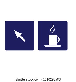 Coffee cup, hot drink cup, tea cup. Vector icon. Food court sign