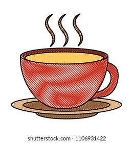 coffee cup hot fresh aroma on saucer