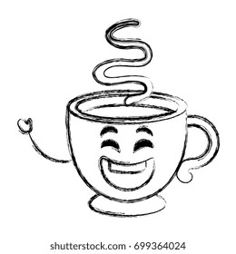 coffee cup hot kawaii character