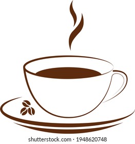 Coffee Cup with hot Coffee Vector Illustration