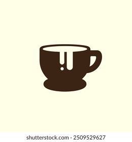 xícara de café casa de café vetor de design de logotipo plano