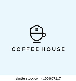 logotipo de la casa abstracta. icono de café