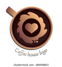Coffee. A cup of coffee. Coffee house logo. Vector illustration.
