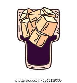 coffee cup with ice isolated icon