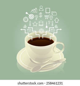 Coffee cup and icon