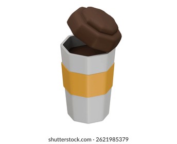 coffee cup icon 3d illustration render

