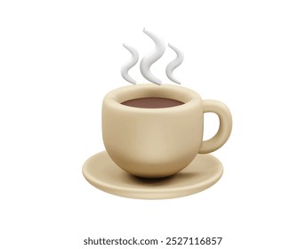 Icono de taza de café Vector de ilustración de renderizado 3D