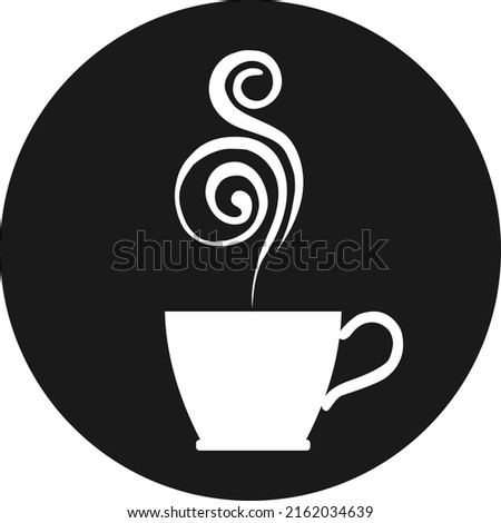 Coffee cup icon.  Aromatic coffee cup icon on black background. Vector illustration. Vector.