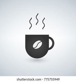 Coffee cup icon with coffee bean