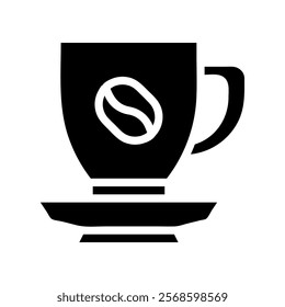 Coffee cup icon with coffee bean. Concept of coffee shop, cafe, and morning.