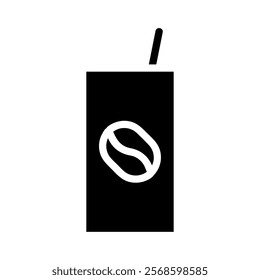 Coffee cup icon with coffee bean. Concept of coffee shop, cafe, and drinks.