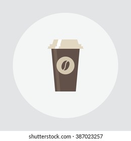 Coffee cup icon. Coffee cup beans. Coffee cup isolated background. Paper coffee cup. Coffee cup vector