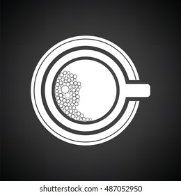Coffee cup icon. Black background with white. Vector illustration.