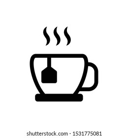 Coffee cup icon in black color