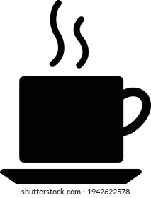 Coffee cup icon black silhouette vector isolated on white background