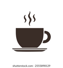 coffee cup icon. coffee cup black icon silhouette vector on a white background.