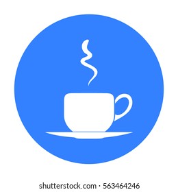 Coffee cup icon in black style isolated on white background. Restaurant symbol stock vector illustration.