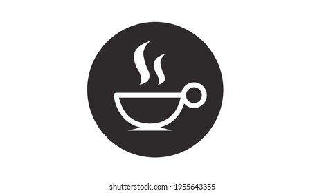 Coffee Cup Icon. Black and White isolated cup of coffee illustration