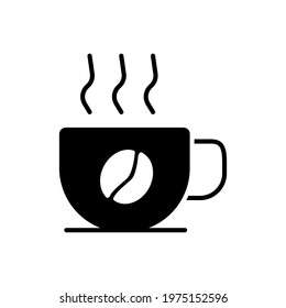 Coffee cup icon black and white vector