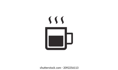 Coffee Cup Icon. Black and White isolated cup of coffee illustration