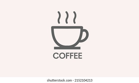 Coffee Cup Icon. Black and White isolated cup of coffee illustration