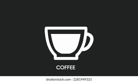 Coffee Cup Icon. Black and White isolated cup of coffee illustration