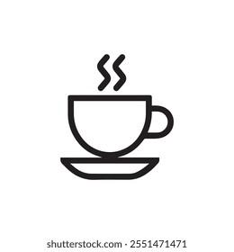 a coffee cup Icon black and white color vector design.