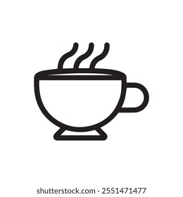 a coffee cup Icon black and white color vector design.