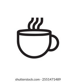 a coffee cup Icon black and white color vector design.