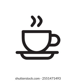 a coffee cup Icon black and white color vector design.