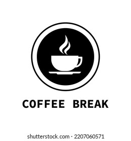 icono de taza de café y texto de interrupción de café