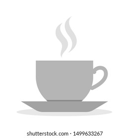 Coffee cup icon. Brown drink, morning beverage with sugar. Isolated vector illustration in flat style