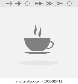 Coffee cup Icon button logo symbol concept high quality on the gray background