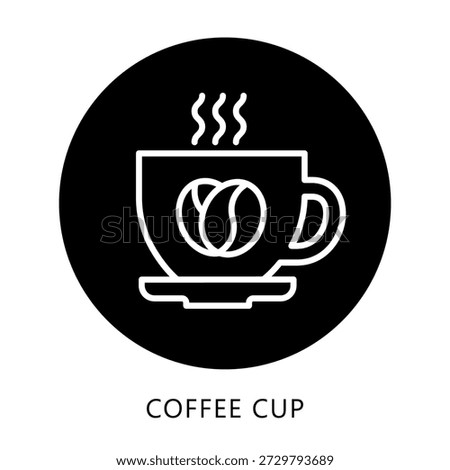 Coffee Cup Icon Button, Mini Illustration Relate To Food, Gastronomy. Use For Modern Concept, Ui, Ux Web And App Development.