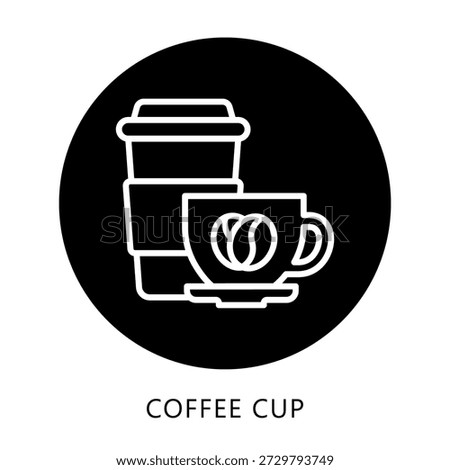 Coffee Cup Icon Button, Mini Illustration Relate To Food, Gastronomy. Use For Modern Concept, Ui, Ux Web And App Development.