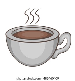 Coffee cup icon in cartoon style isolated on white background vector illustration