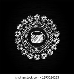 coffee cup icon with chalkboard texture