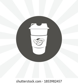 Coffee cup icon. coffe to go isolated solid vector icon on white background