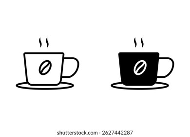 Coffee cup icon collection. cup of coffee icon vector in smoke style, on white background
