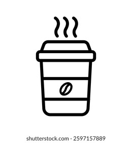 Coffee cup icon color editable on white background