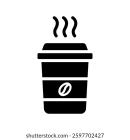 Coffee cup icon color editable on white background