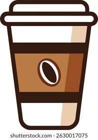 coffee cup icon color vector illustration