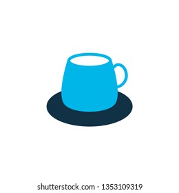 Coffee cup icon colored symbol. Premium quality isolated cappuccino element in trendy style.